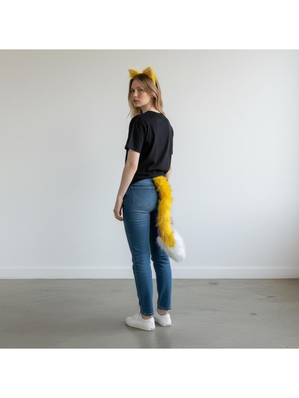 Fursuit Fish Tail Orange Purple Poseable 26" Furry
